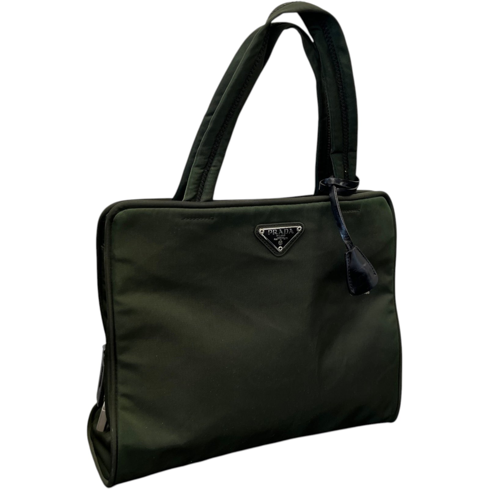 Women's Re-Nylon Plaque Logo Bag Khaki - Photo 5
