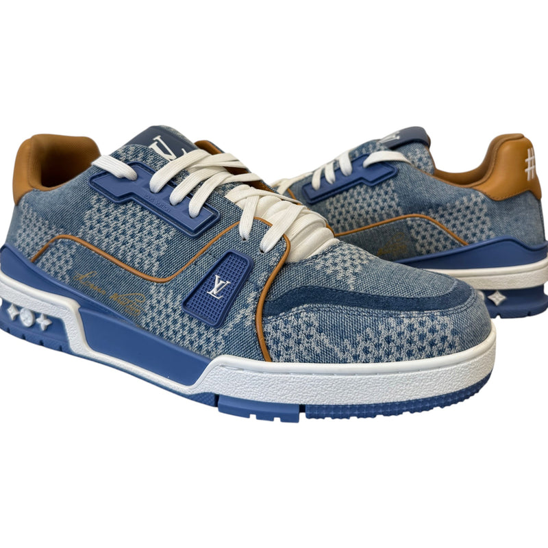 Men's LV Damier 3D Low Trainers Blue Size UK 7 / EU 41