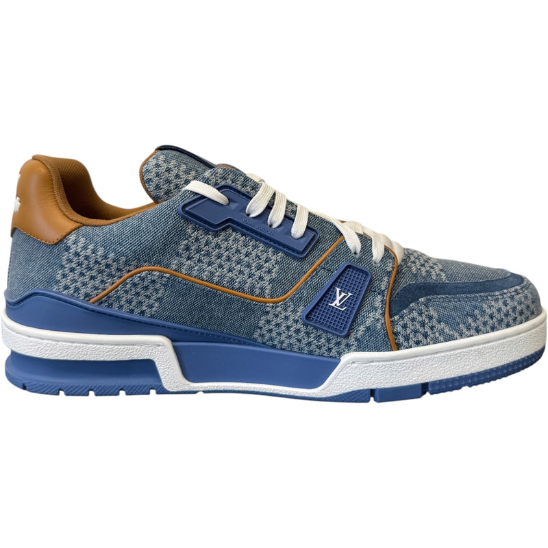 Men's LV Damier 3D Low Trainers Blue Size UK 7 / EU 41