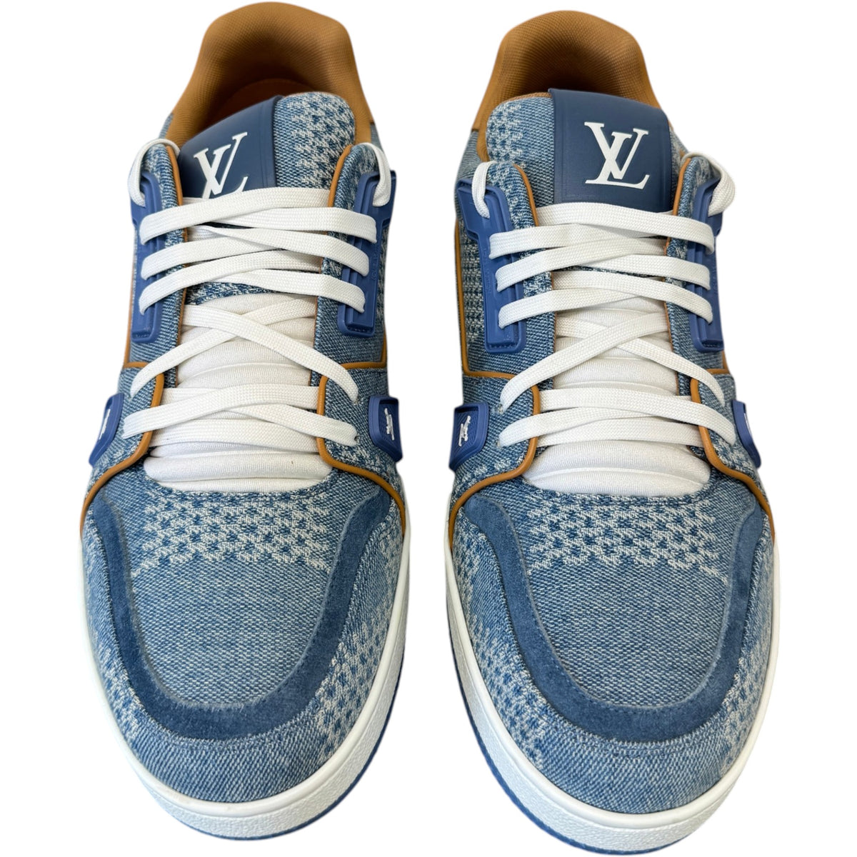 Men's LV Damier 3D Low Trainers Blue Size UK 7 / EU 41 - Photo 6