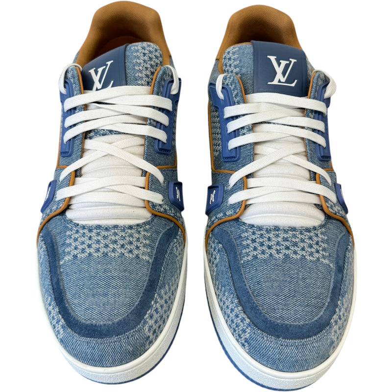 Men's LV Damier 3D Low Trainers Blue Size UK 7 / EU 41