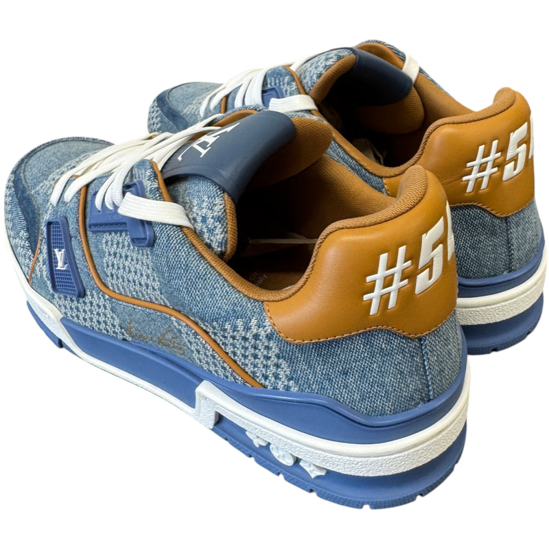 Men's LV Damier 3D Low Trainers Blue Size UK 7 / EU 41
