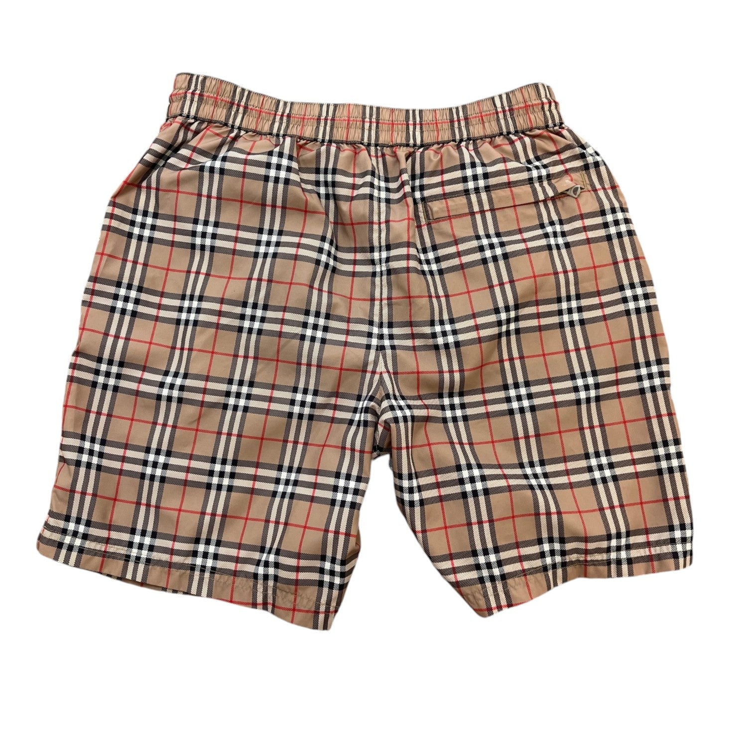 Men's Checkered Swim Shorts Beige Size S - Photo 2