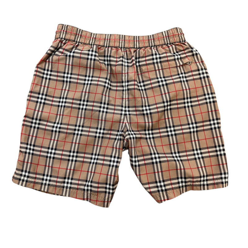 Men's Checkered Swim Shorts Beige Size S