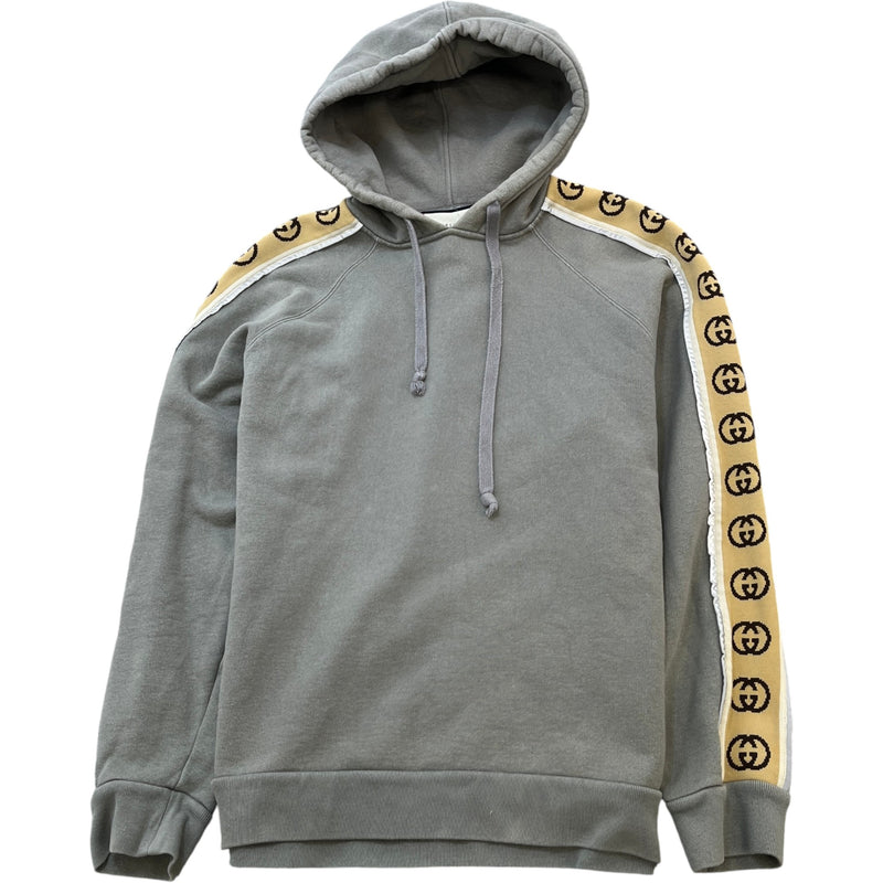 Men's Tape Logo Hoodie Grey Size S