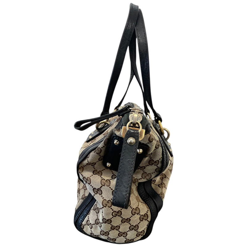 Women's GG Canvas Charm Satchel Handbag Beige