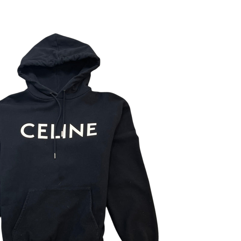 Men's Logo Print Hoodie Black Size XS