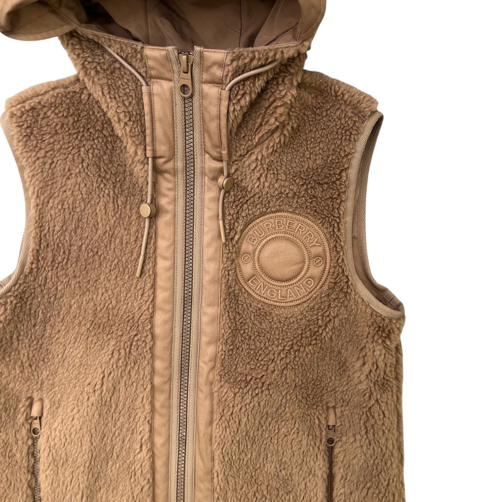 Women's Appliquéd Fleece Gilet Brown Size IT 38 / UK 6 - Photo 5