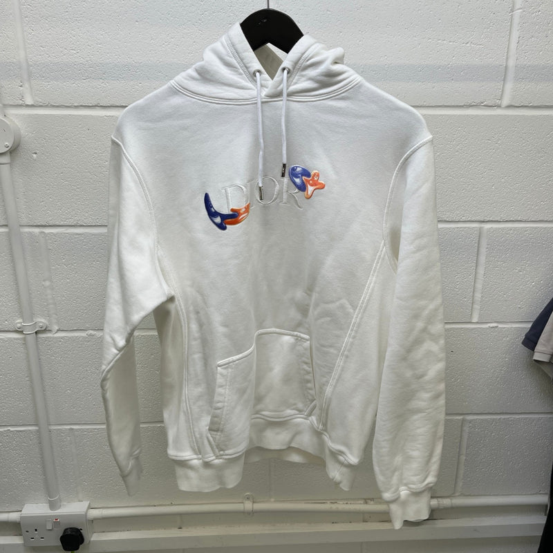 Men's Embroidered Logo Hoodie White Size XS