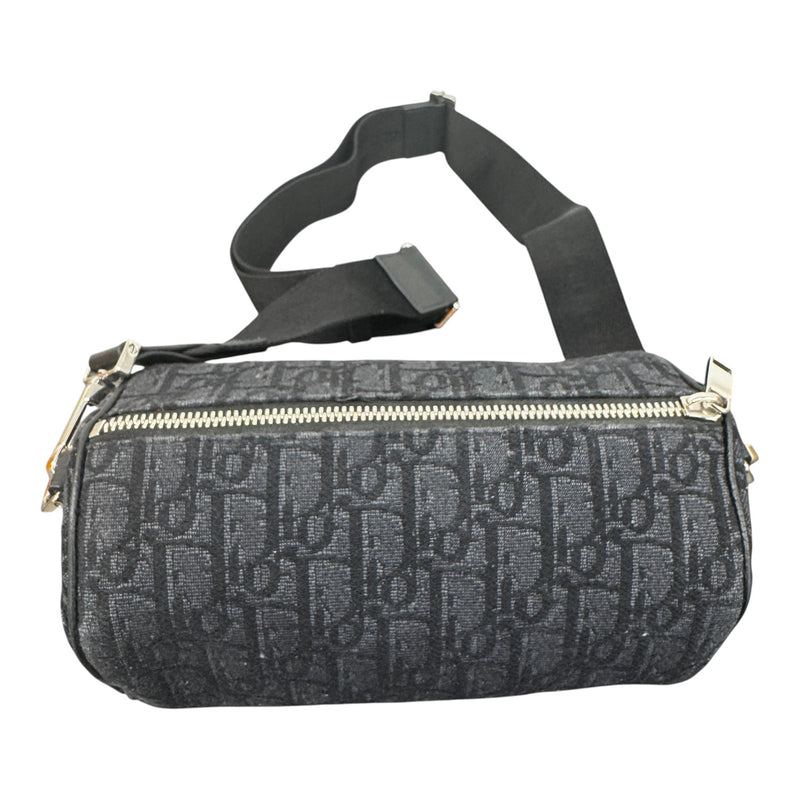 Men's Oblique Jacquard Roller Bag Black