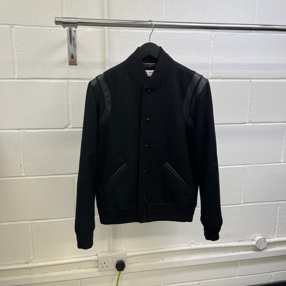Men's Teddy Bomber Jacket Black Size S - Photo 6