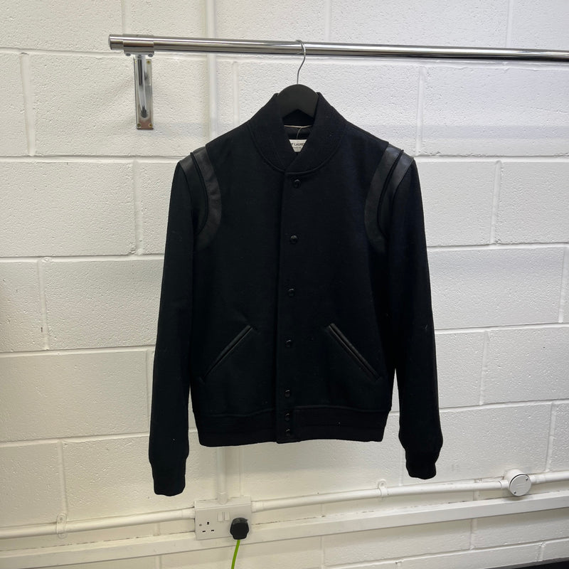 Men's Teddy Bomber Jacket Black Size S