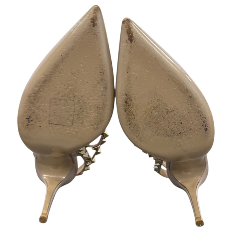 Women's Rockstud Pumps 100 Heels Beige Size UK 3 / EU 36