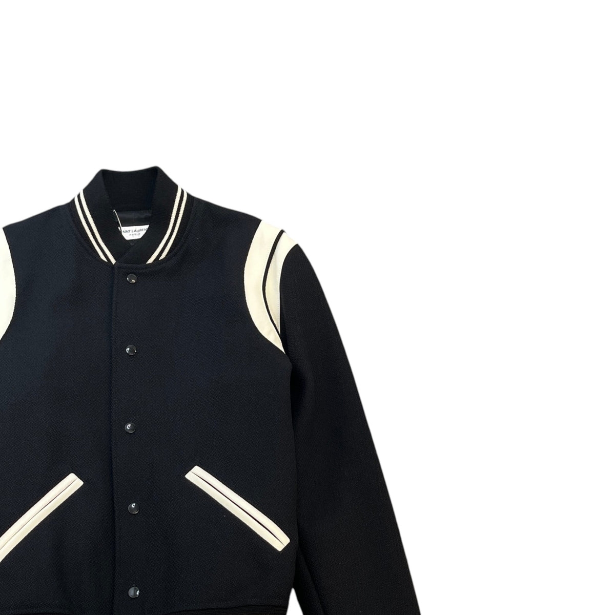 Men's Teddy Varsity Jacket Black Size XL - Photo 3