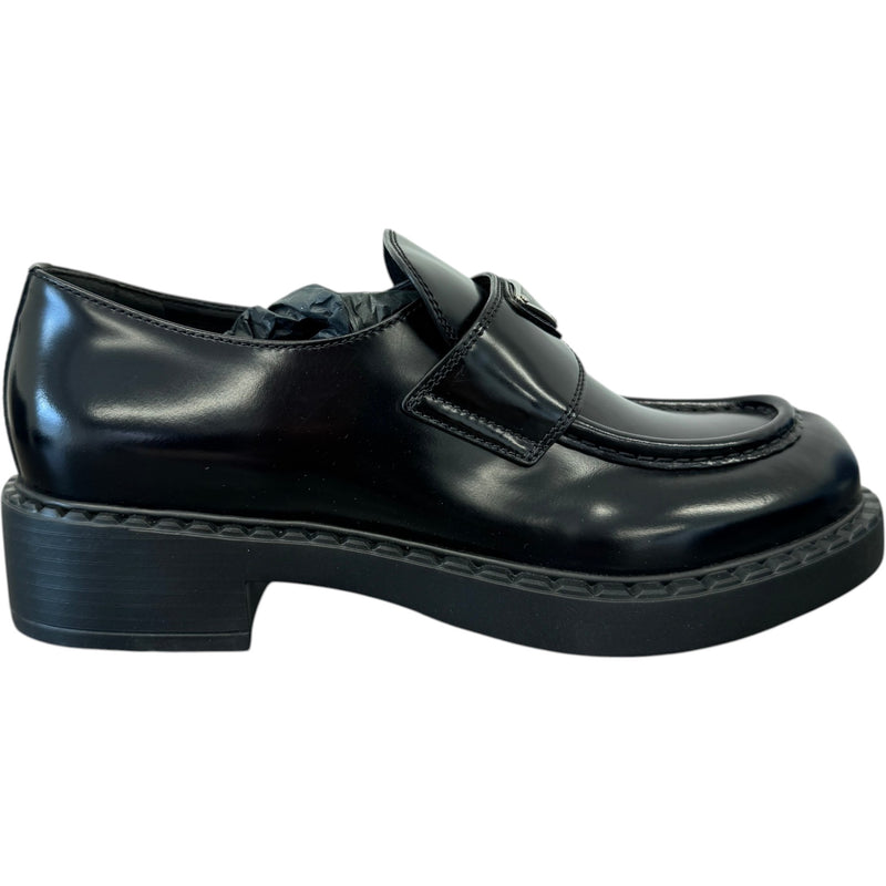 Women's Chocolate Brushed Leather Loafers Black Size UK 6 / EU 39