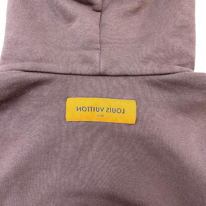 Men's Graphic Bee Patched Hoodie Brown Size S