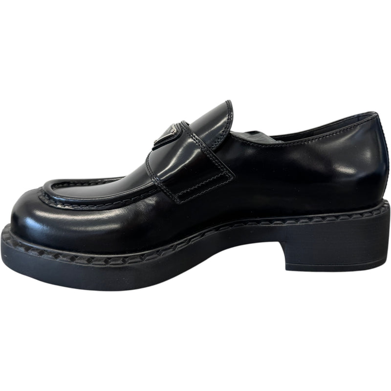 Women's Chocolate Brushed Leather Loafers Black Size UK 6 / EU 39