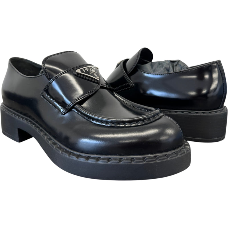 Women's Chocolate Brushed Leather Loafers Black Size UK 6 / EU 39