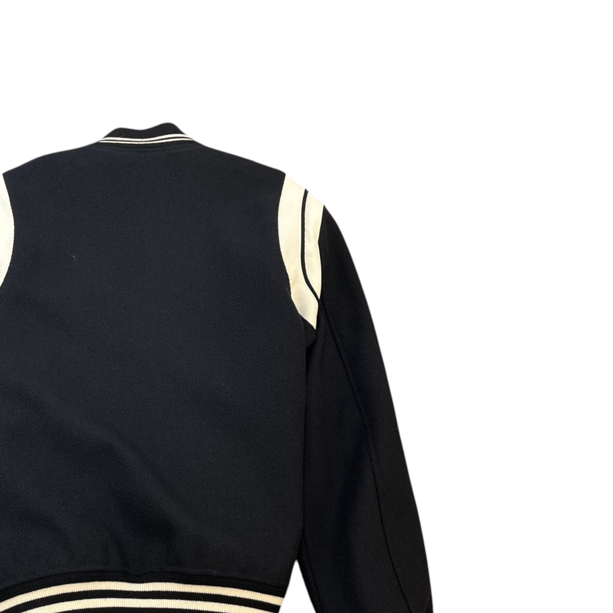 Men's Teddy Varsity Jacket Black Size XL - Photo 4