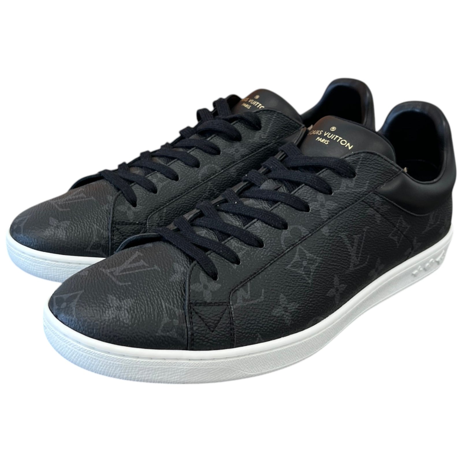 Men's Monogram Eclipse Luxembourg Low Trainers Black Size UK 11 / EU 45 - Photo 9