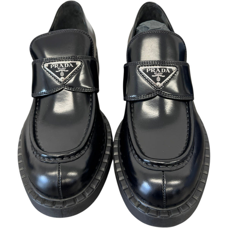Women's Chocolate Brushed Leather Loafers Black Size UK 6 / EU 39