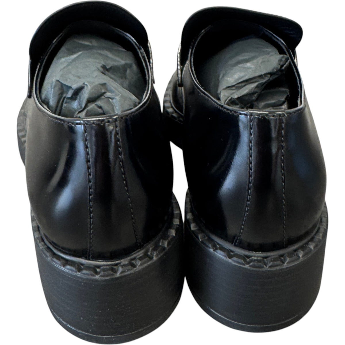 Women's Chocolate Brushed Leather Loafers Black Size UK 6 / EU 39 - Photo 8