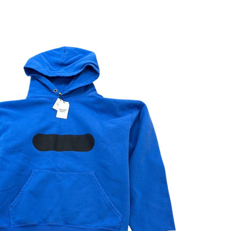 Men's Logo Patch Hoodie Blue Size S