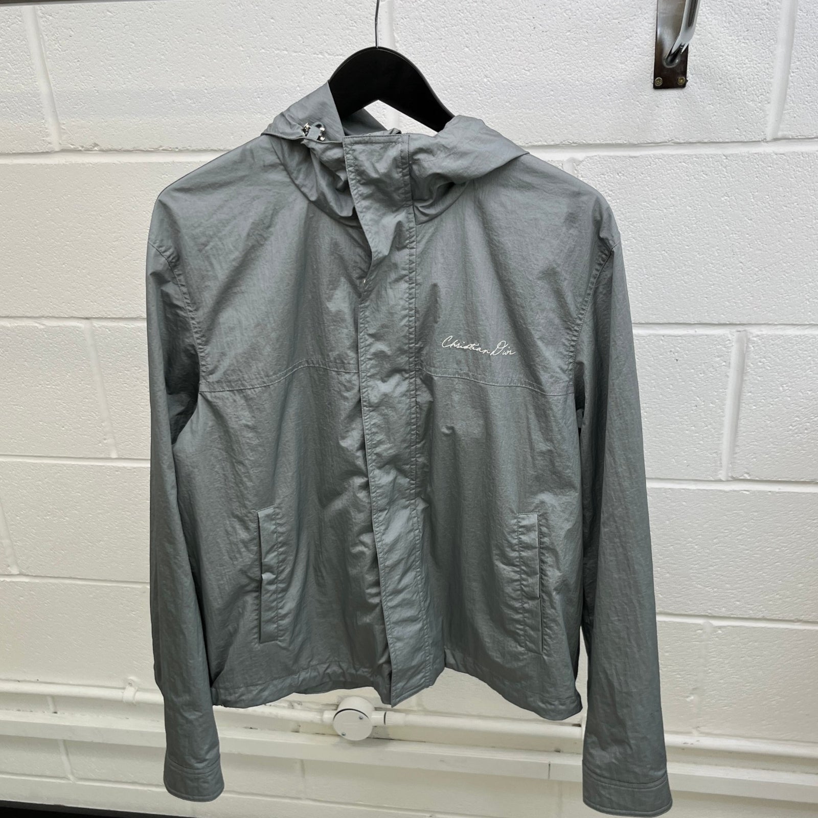 Men's Embroidered Logo Windbreaker Grey Size IT 50 / L - Photo 9