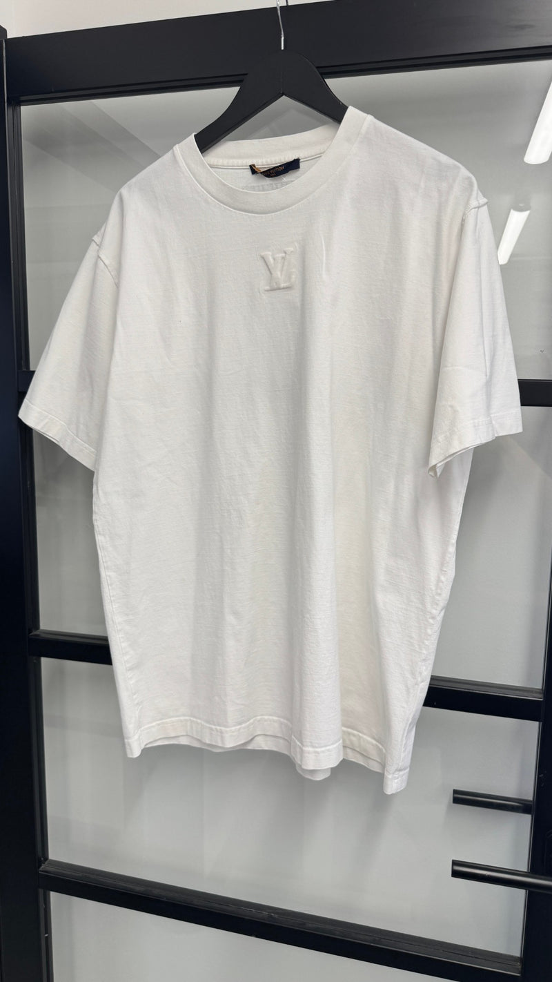 Men's Embossed LV T-Shirt White Size XXL
