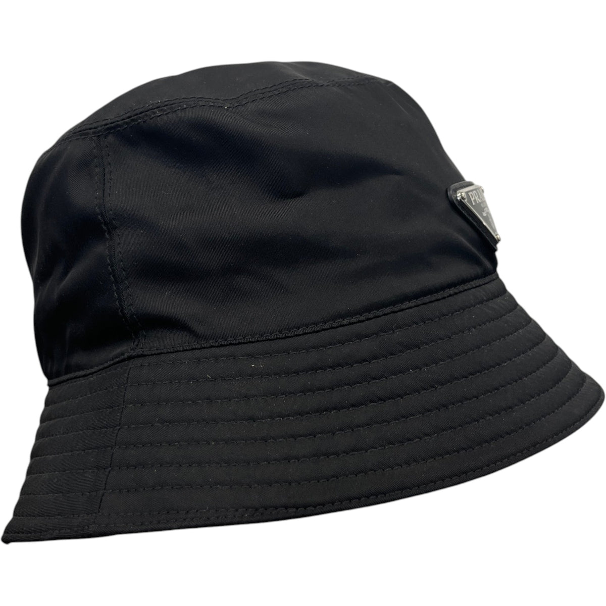 Women's Re-Nylon Plaque Logo Bucket Hat Black Size S - Photo 5