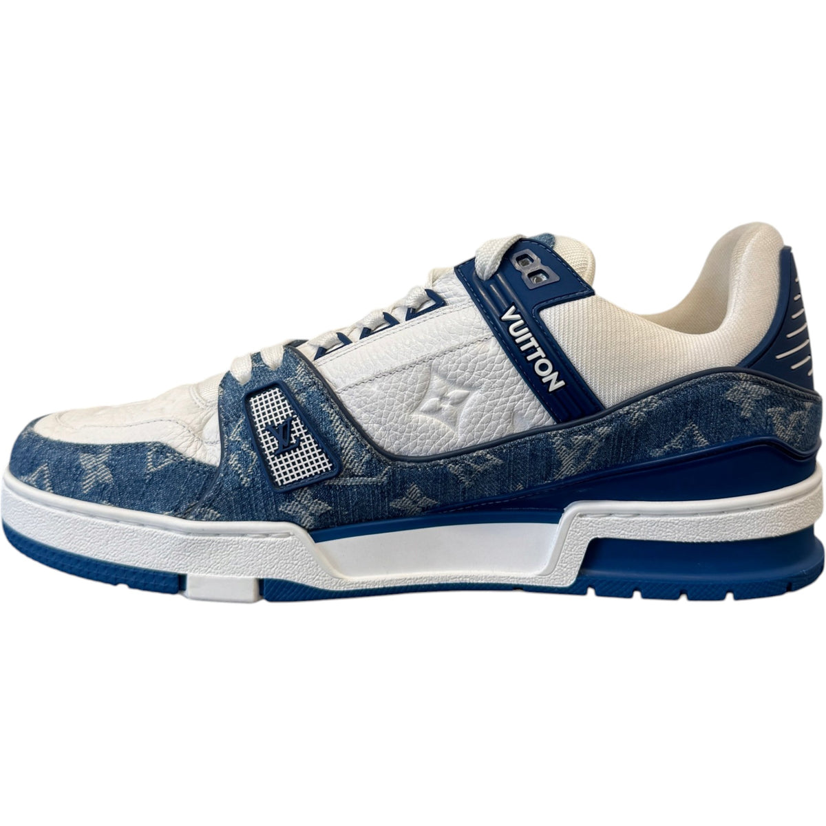 Men's LV Denim Low Trainers Blue Size UK 7 / EU 41 - Photo 2