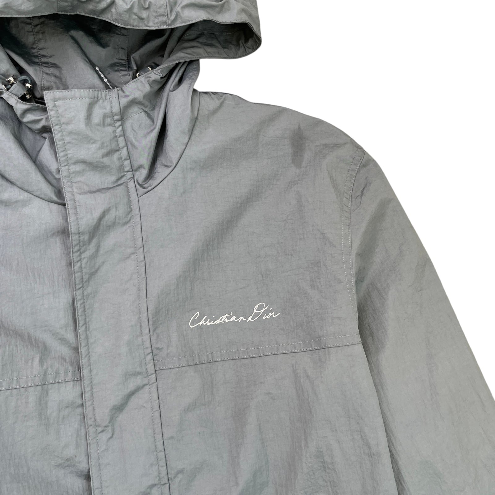 Men's Embroidered Logo Windbreaker Grey Size IT 50 / L - Photo 5
