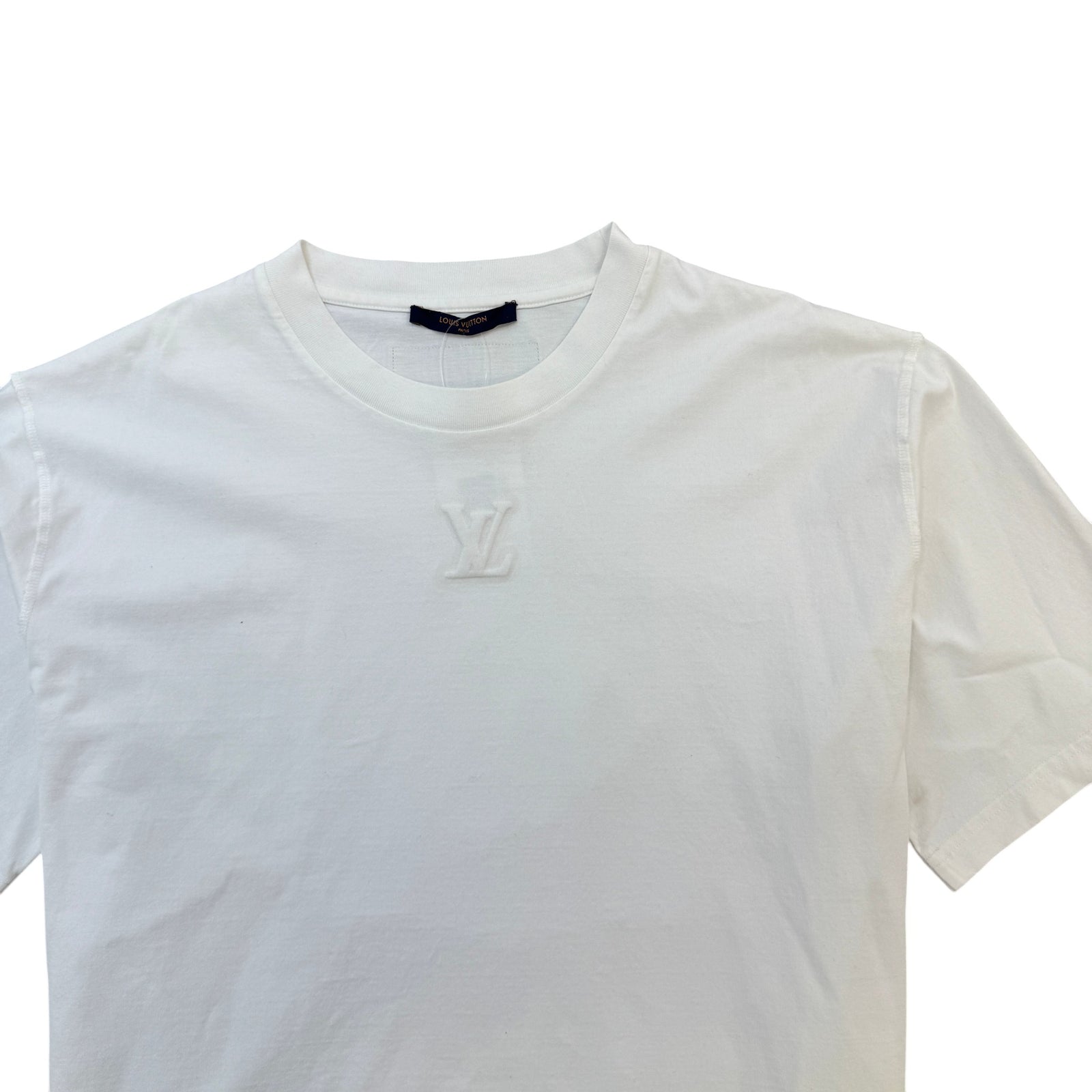 Men's Embossed LV T-Shirt White Size XXL - Photo 3