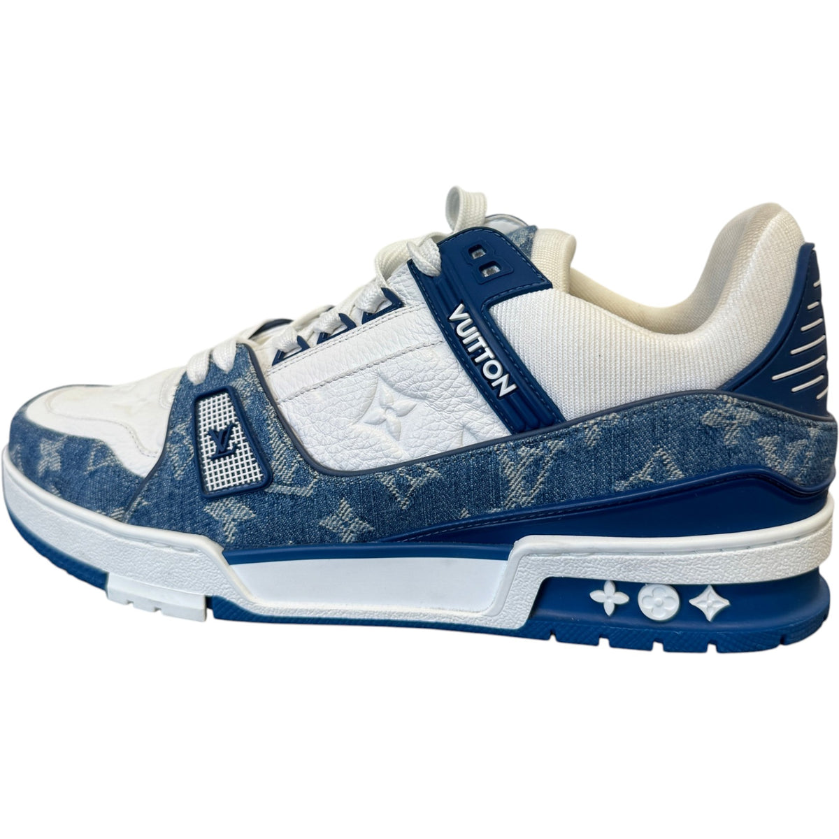 Men's LV Denim Low Trainers Blue Size UK 7 / EU 41 - Photo 4
