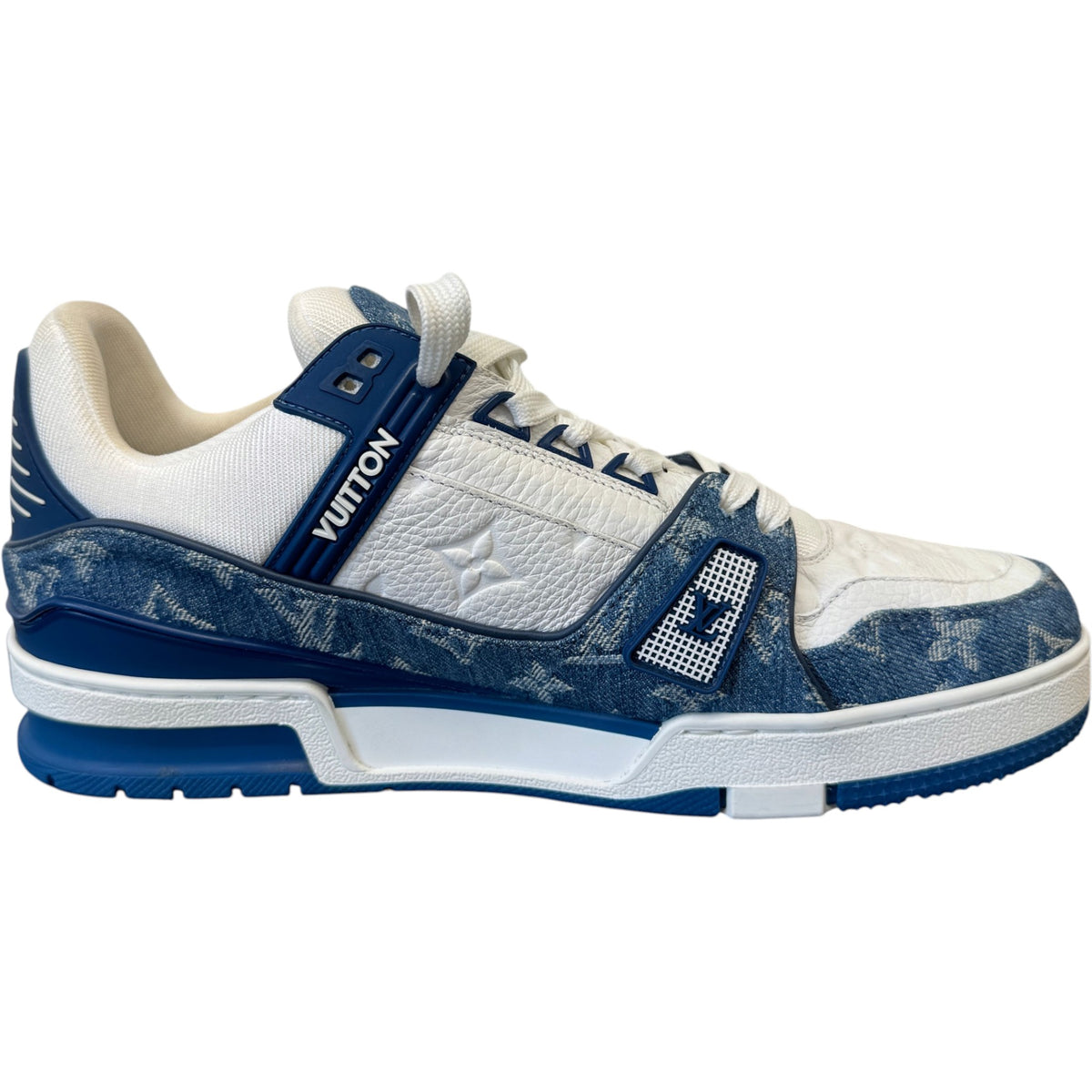 Men's LV Denim Low Trainers Blue Size UK 7 / EU 41 - Photo 5