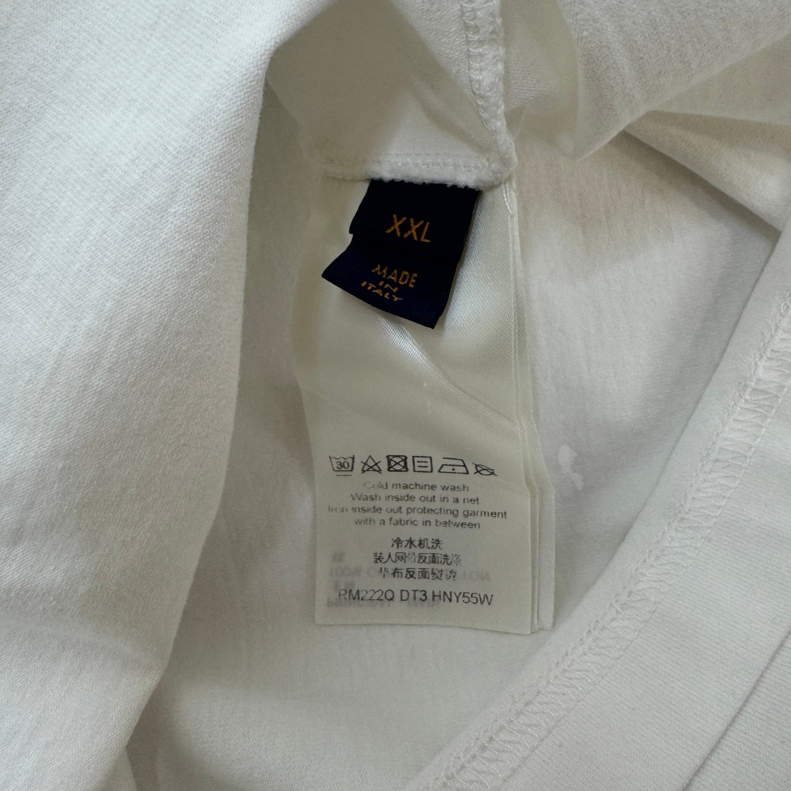 Men's Embossed LV T-Shirt White Size XXL - Photo 6