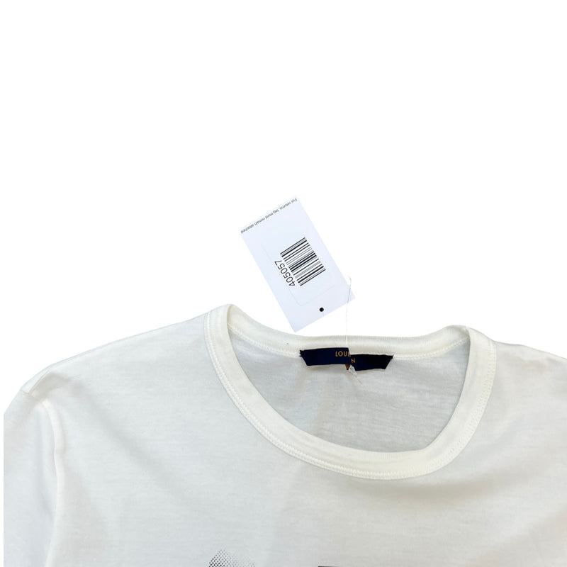 Men's Peace and Love Graphic T-Shirt White Size XS