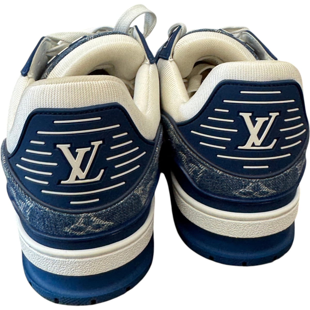 Men's LV Denim Low Trainers Blue Size UK 7 / EU 41 - Photo 9