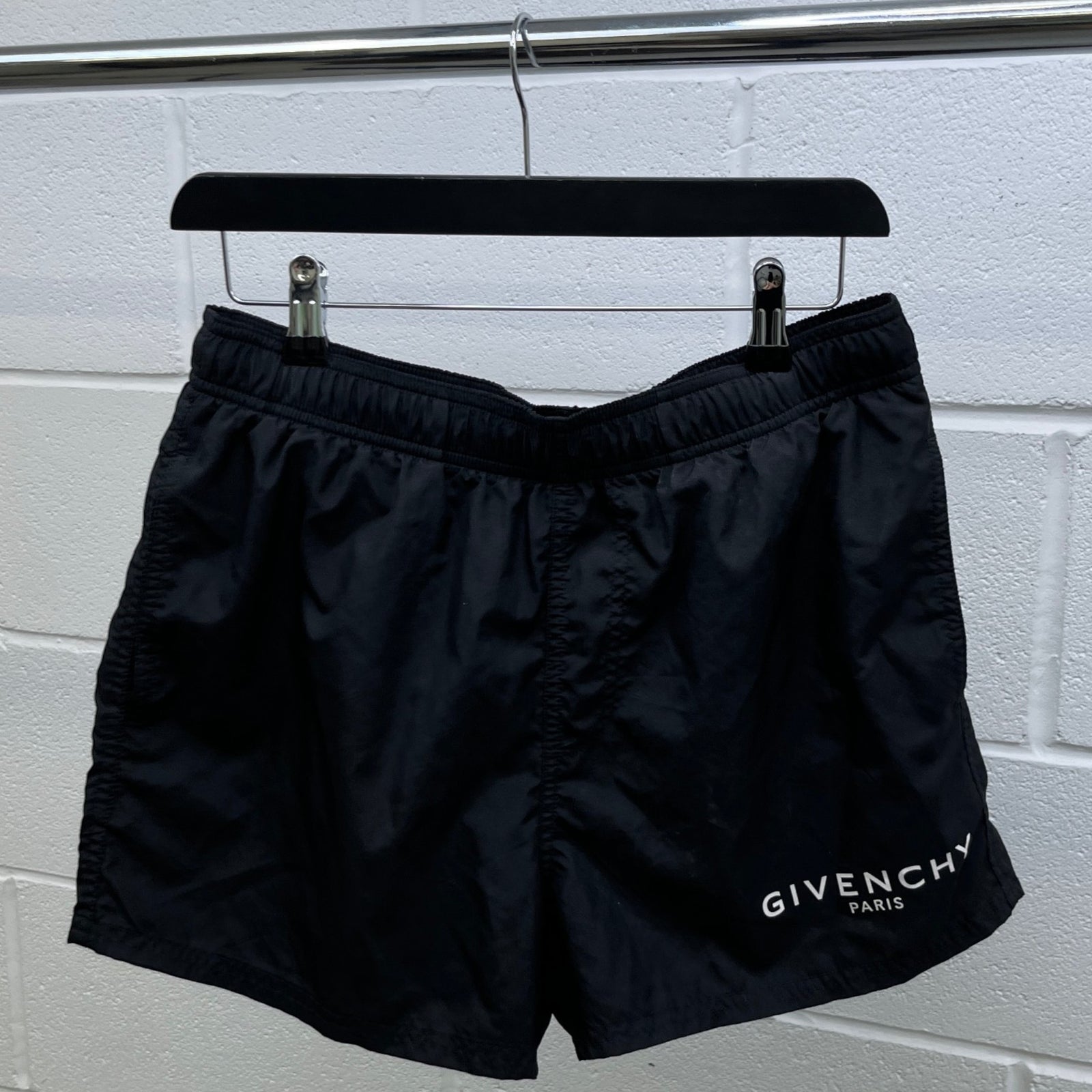 Men's Logo Print Swim Shorts Black Size XL - Photo 9