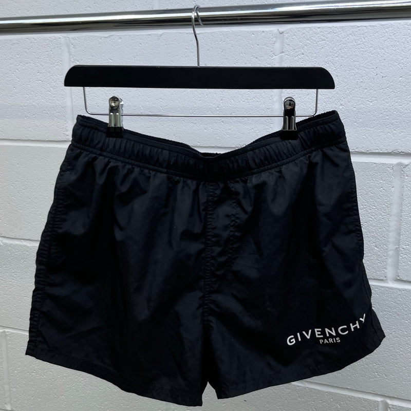 Men's Logo Print Swim Shorts Black Size XL