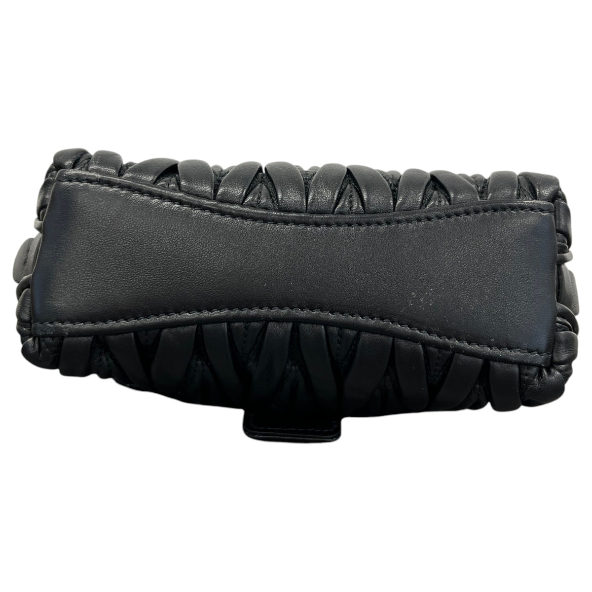Women's Matelasse Leather Mini Top Handle Handbag Black - Photo 10