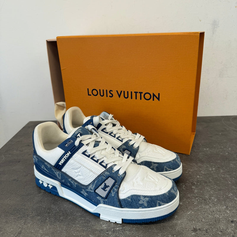 Men's LV Denim Low Trainers Blue Size UK 7 / EU 41