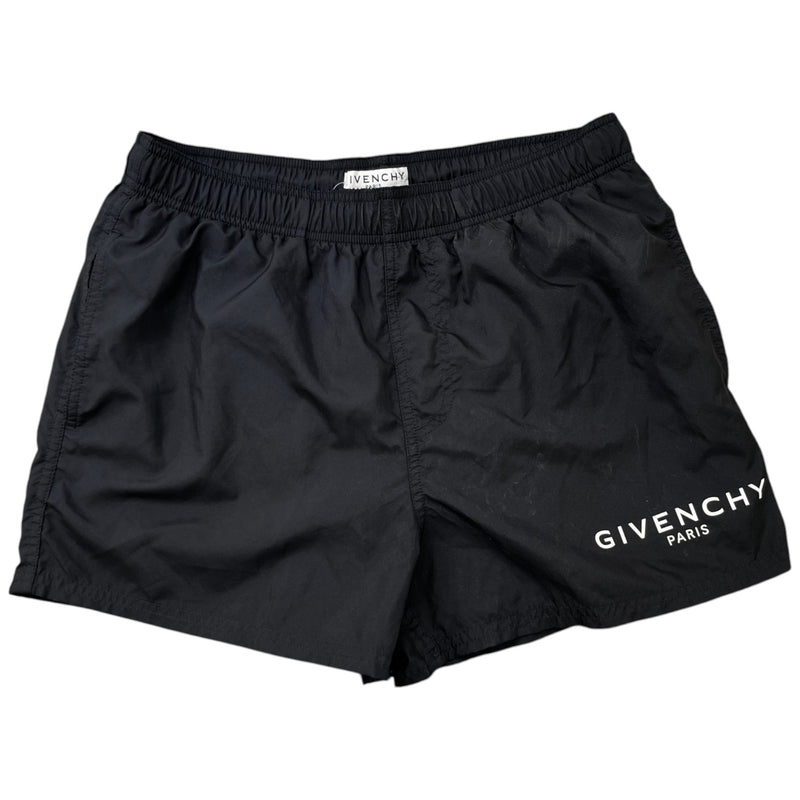Men's Logo Print Swim Shorts Black Size XL