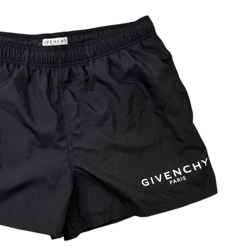 Men's Logo Print Swim Shorts Black Size XL