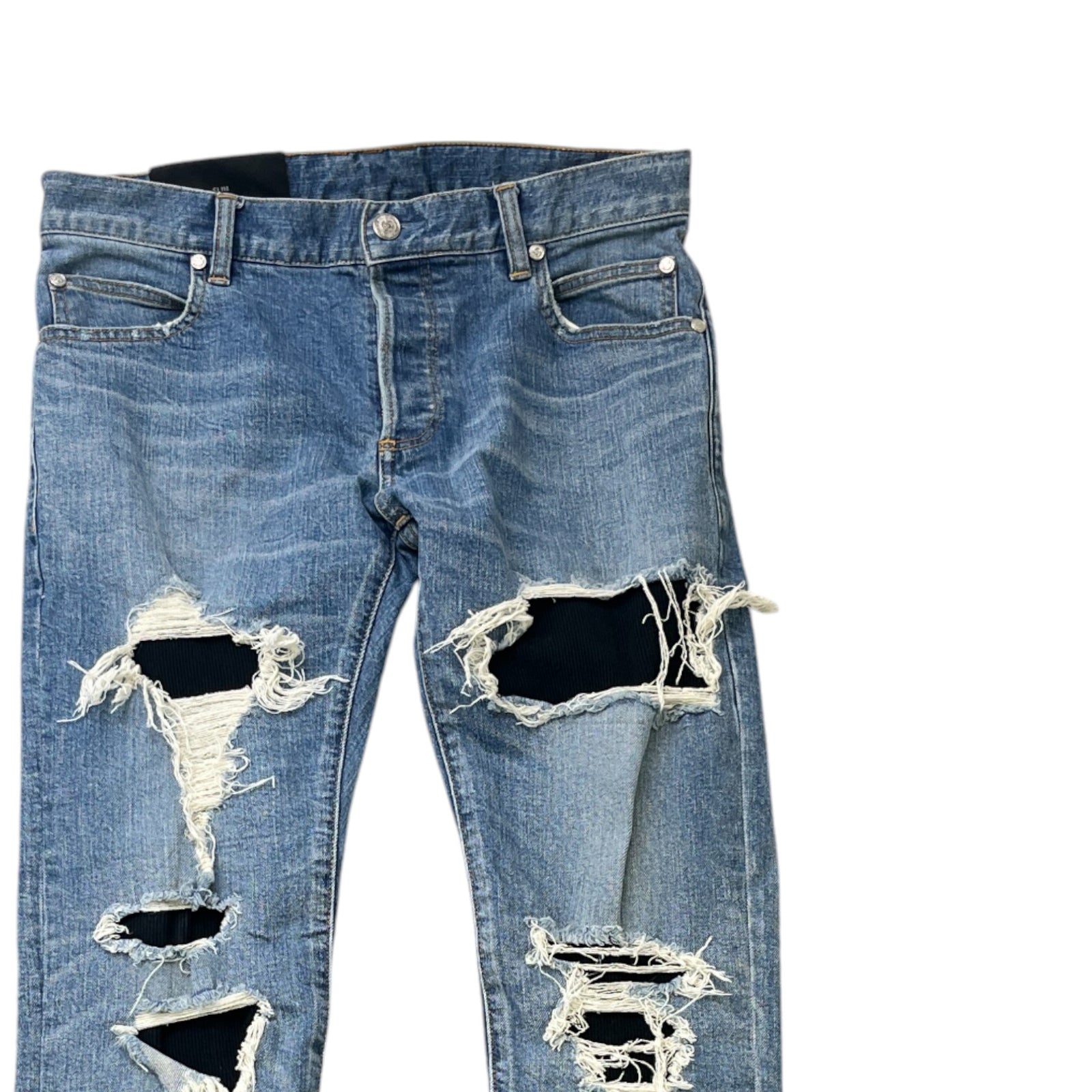Men's Distressed Jeans Blue Size Waist 30" - Photo 3