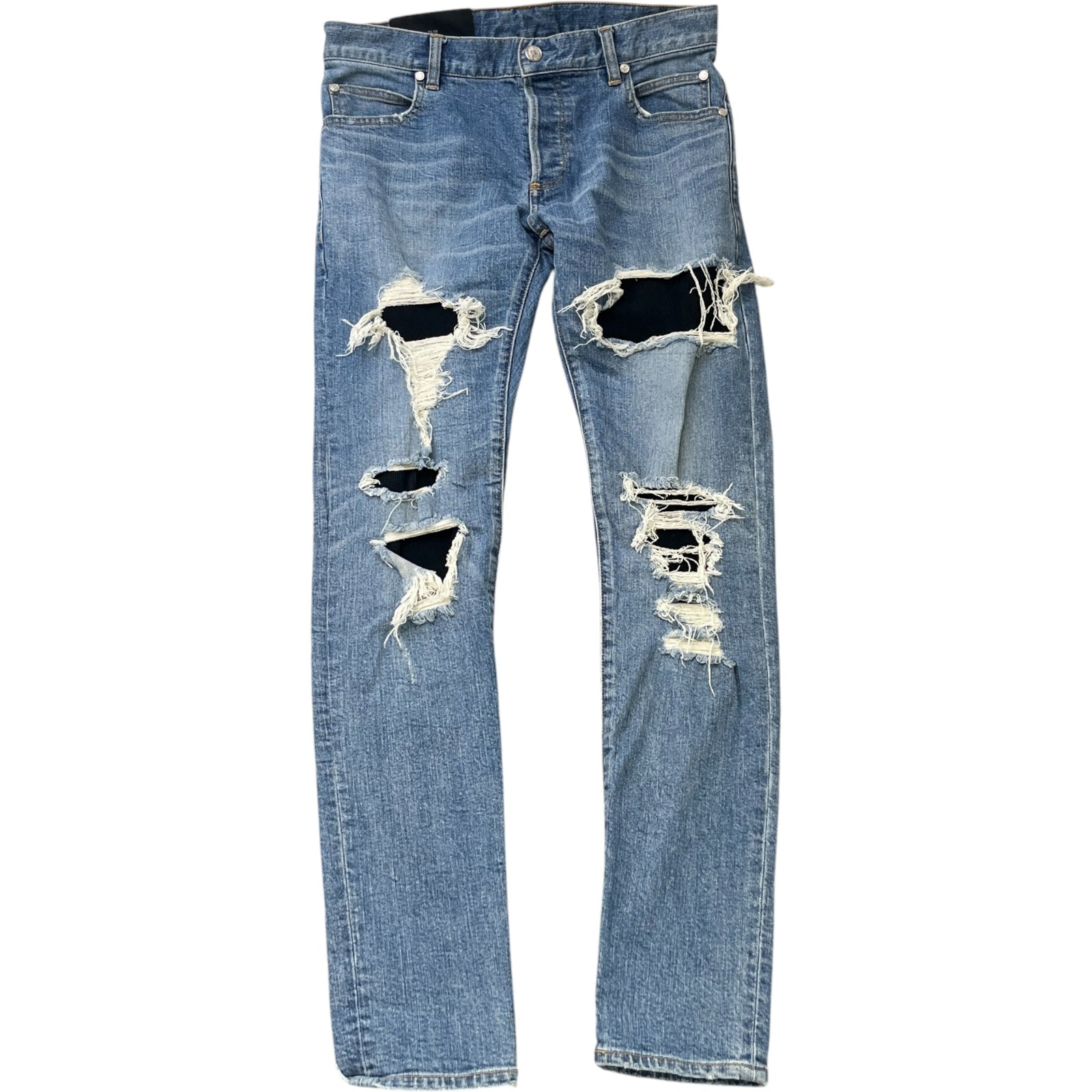 Men's Distressed Jeans Blue Size Waist 30" - Photo 1