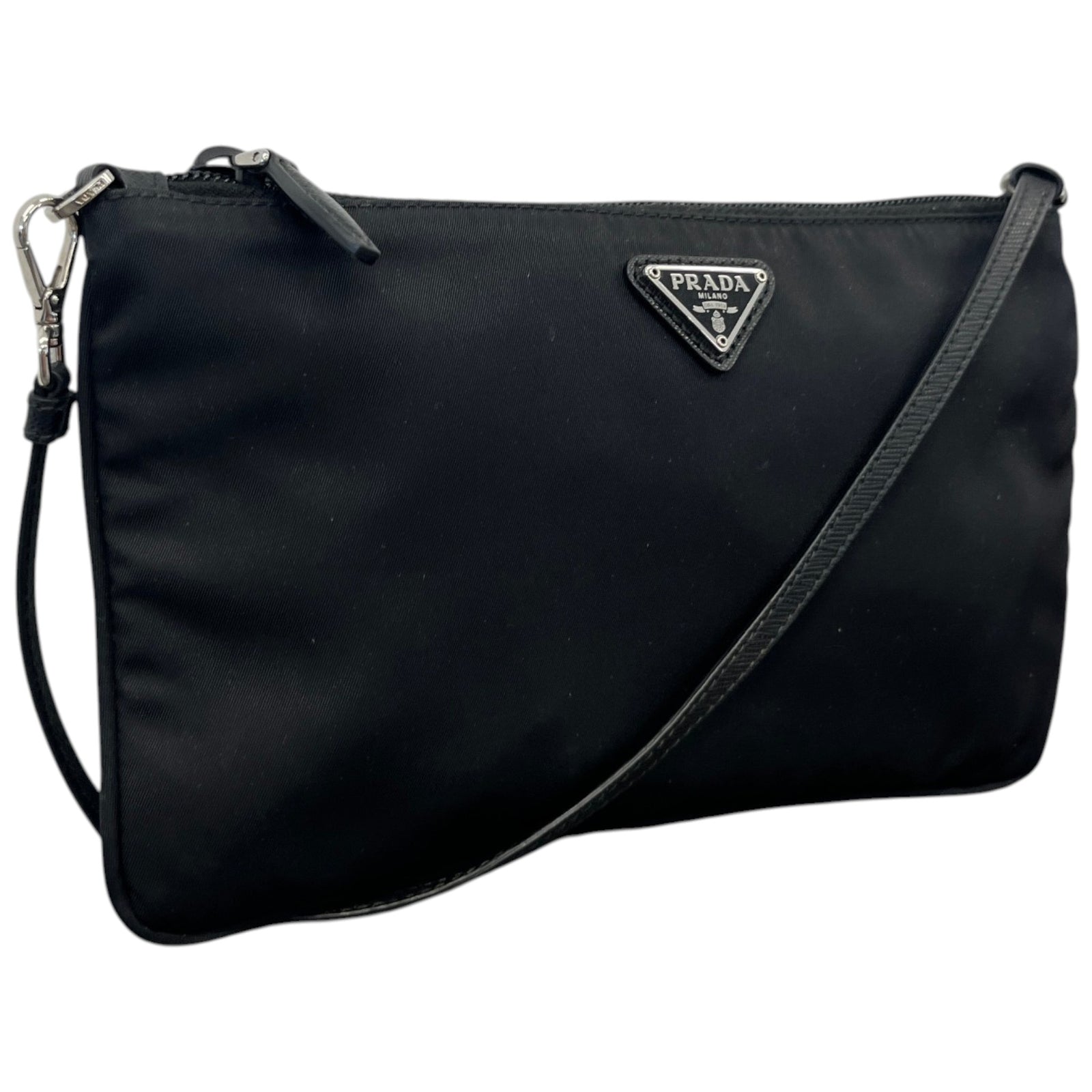 Women's Nylon Plaque Logo Bag Black - Photo 4