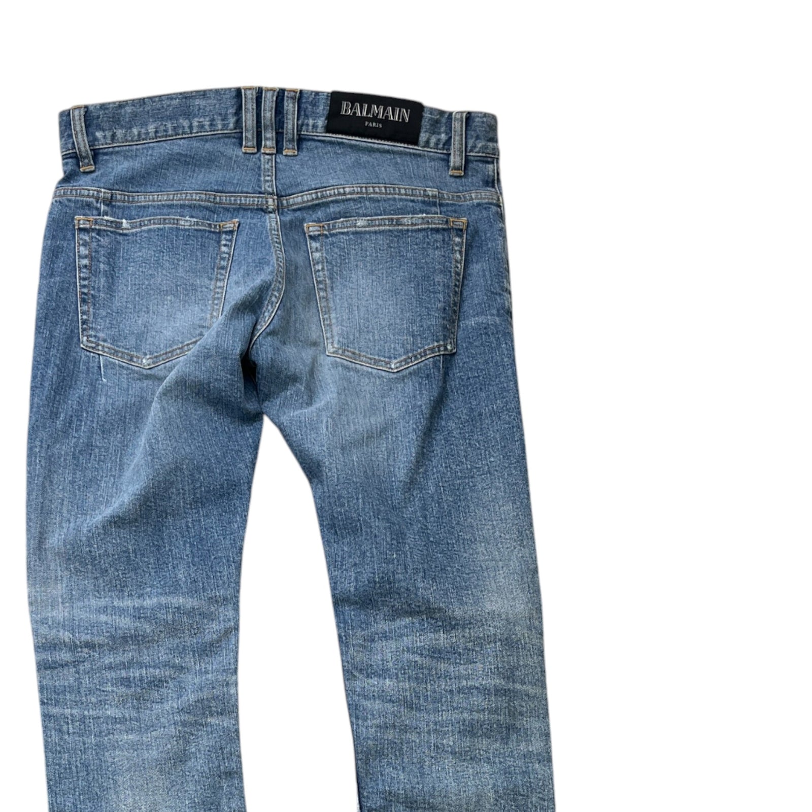 Men's Distressed Jeans Blue Size Waist 30" - Photo 4