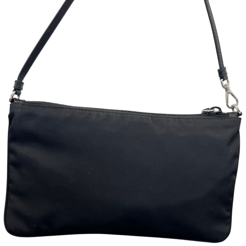 Women's Nylon Plaque Logo Bag Black