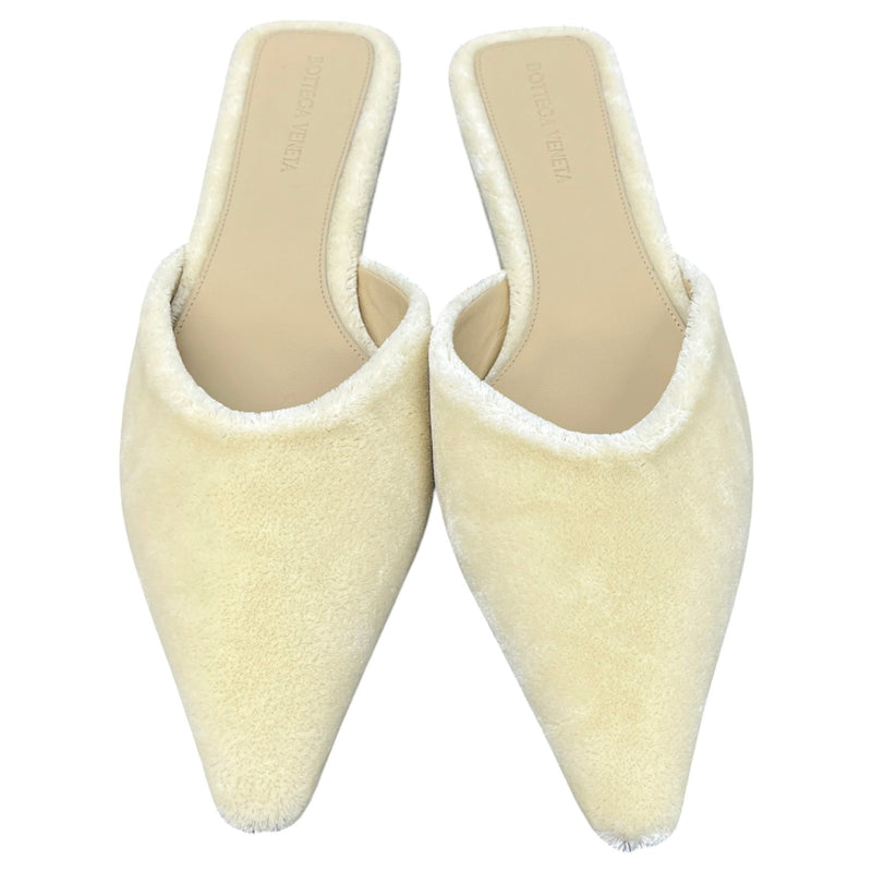 Women's Pointed Toe Shearling Mules Beige Size UK 7 / EU 40